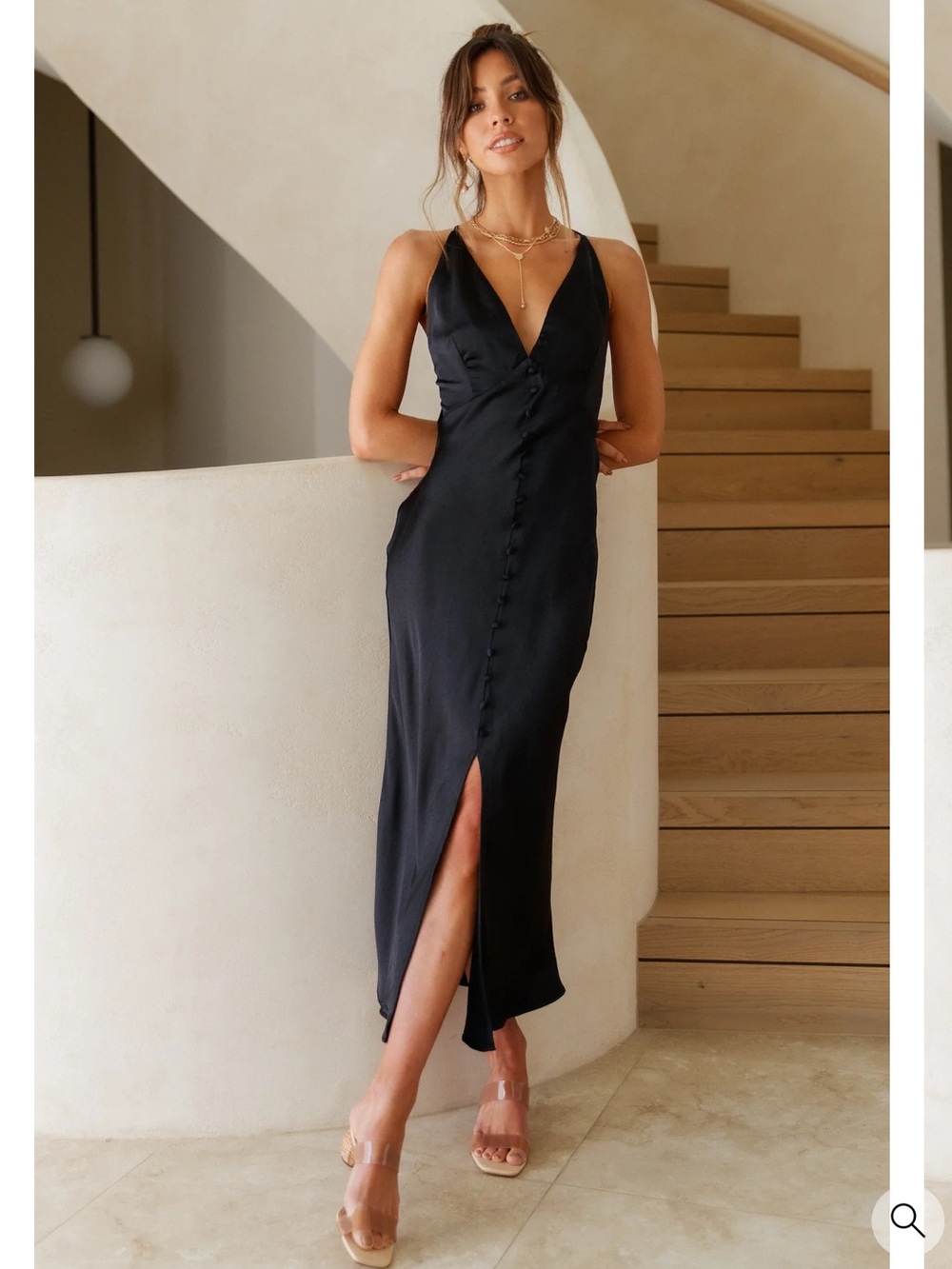 Hello Molly Black V Neck Maxi NWOT US 6